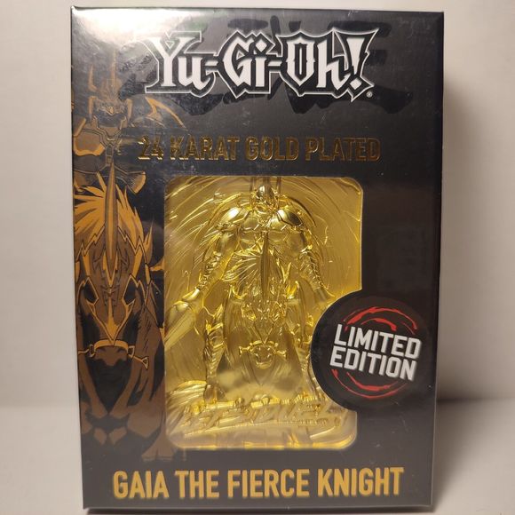 Yugioh Gaia The Fierce Knight Metal Card 24k Gold Plated Ingot Official Product - Picture 1 of 5